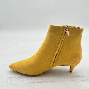 Women Chic Low Kitten Heel Ankle Boots Pointed Closed Toe Side Zipper Prom Glitt